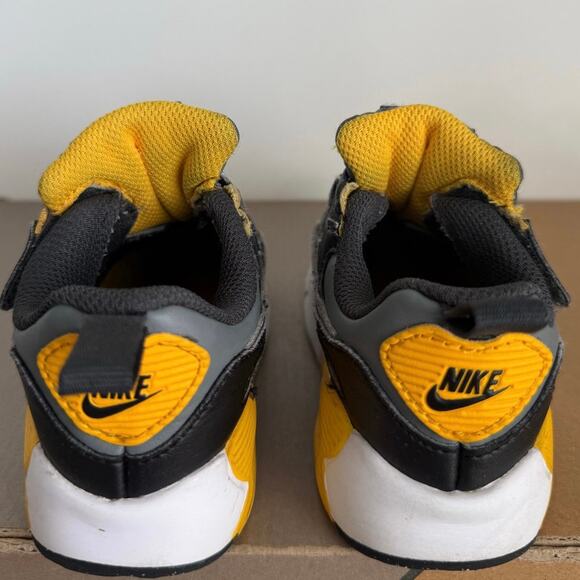 Nike Airmax 90 Easyon Grey/Yellow Toddler Sneakers- SZ 7 C - Picture 7 of 12